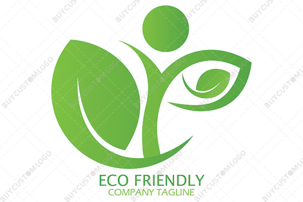 abstract person taking care of leaves logo