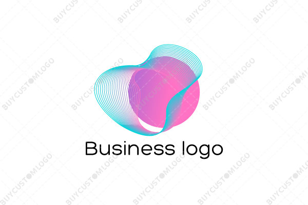 abstract signal waves with a circle logo