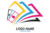 colourful abstract notes and documents logo