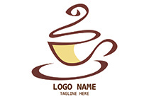 fumes coffee cup and saucer logo