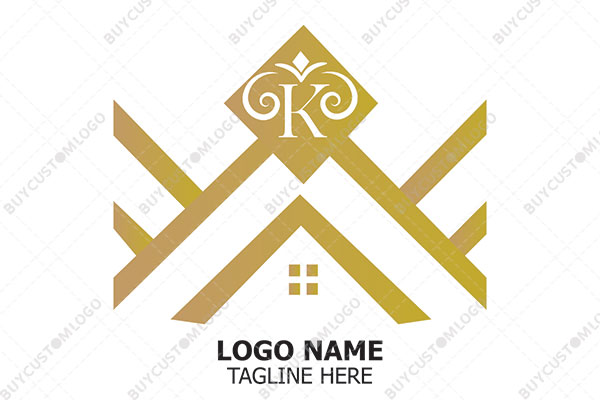 letter k diamond house logo