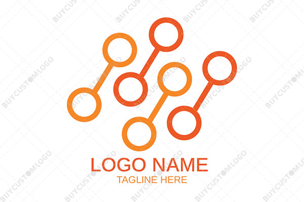 orange abstract dumbells or networking nodes logo