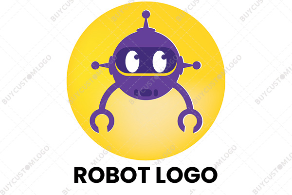 surprised and vigilant flying bot logo
