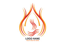 onion flame fire with fumes logo