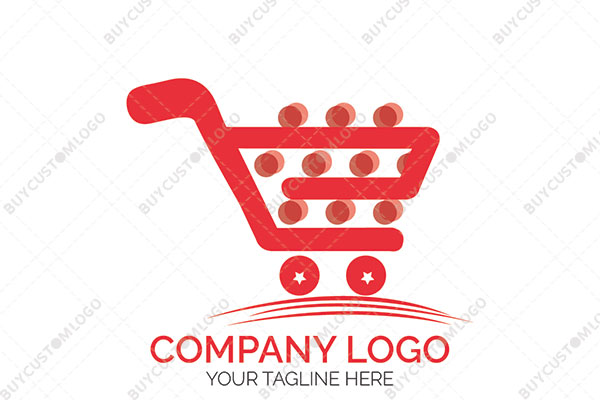 shopping cart with circles logo