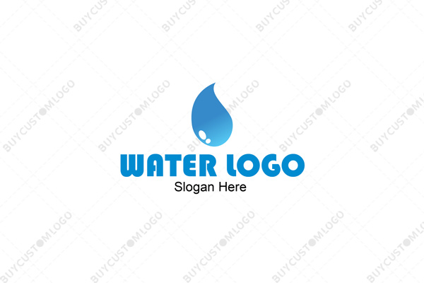 shiny water drop gradient logo