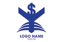 plant with dollar symbol blue logo