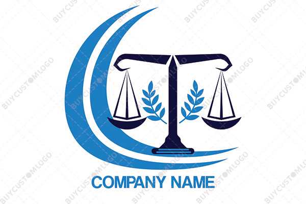 ocean themed balance scale logo