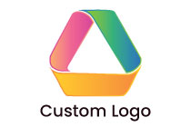 ribbon 3D style triangle logo