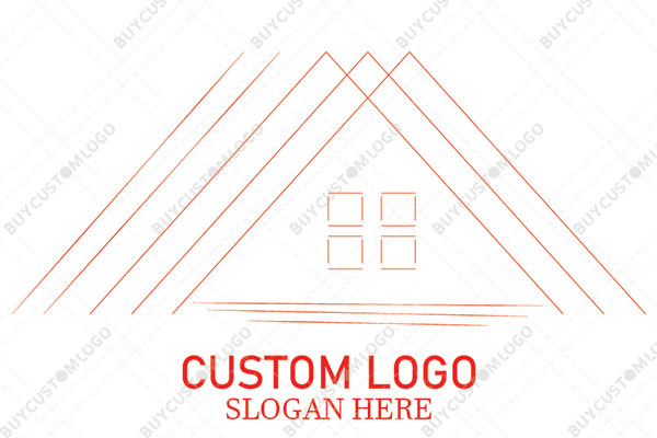 linework top of a hut minimalistic logo