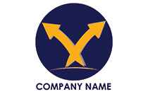letter v growth arrows aggressive mascot logo