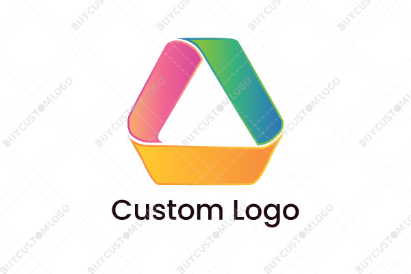 ribbon 3D style triangle logo
