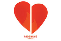 bifurcated flame heart logo