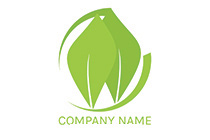 leaves and recycle symbol logo