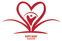 happy abstract person in a heart logo