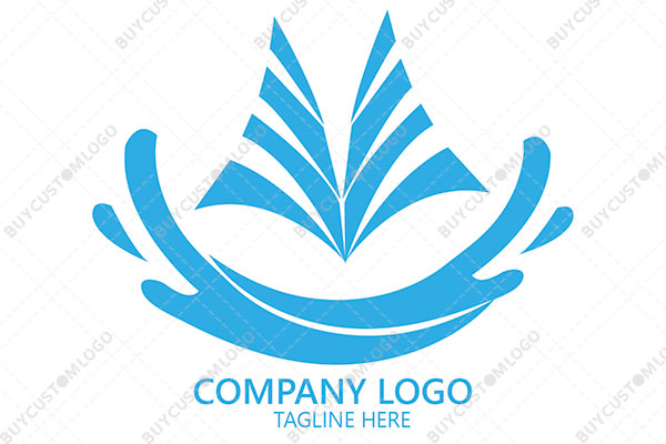 sails on a body of water symmetric logo