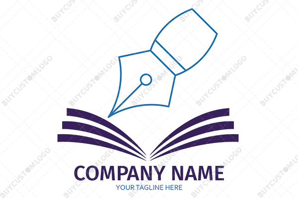 fountain pen and book logo