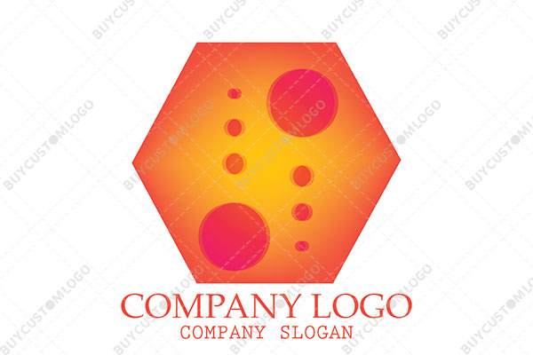 bubbles in a hexagon vibrant logo