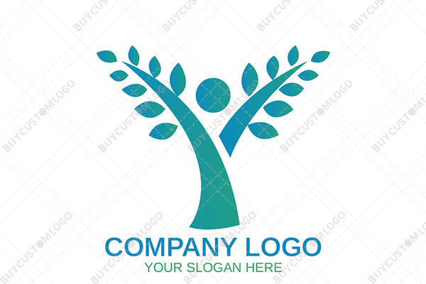 joyous person tree logo