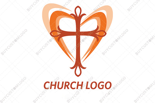 cross and heart church logo