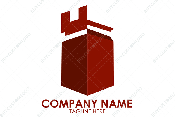 carton box shield castle logo