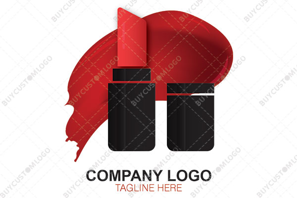 lipstick with spilled nail polish logo