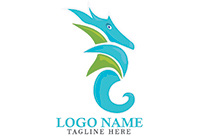 vigilant deformed seahorse organic logo