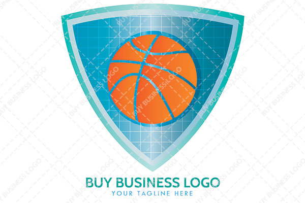 A Shield Abstract within it a Basket ball Logo