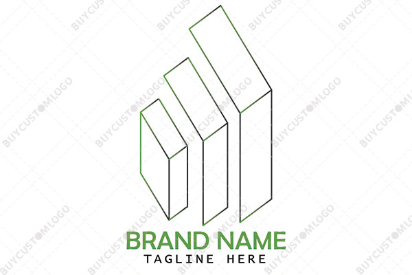 rectangular prism and gable roof logo