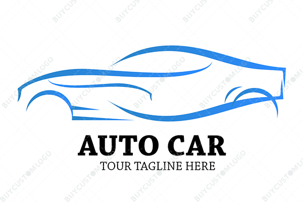 blue car sketch logo
