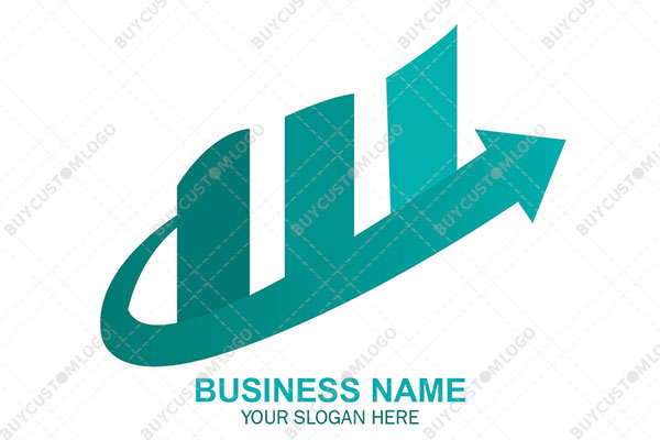 abstract ascending bars with check mark arrow logo