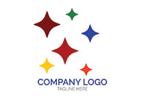 multiple colourful four pointed stars logo
