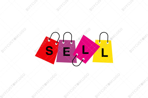 colourful shopping bags SELL logo
