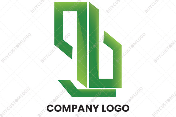 9 and 6 or b and b gradient green logo