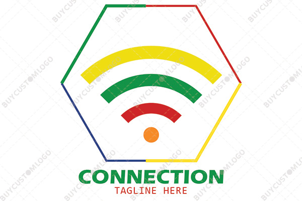 signals in a hexagon colourful logo