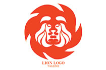 abstract human lion logo