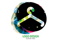 Circle Abstract with Multi Colors and Coat Hanger Logo