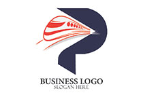 letter p bullet train logo