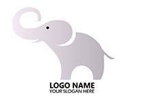happy elephant shiny gradient logo