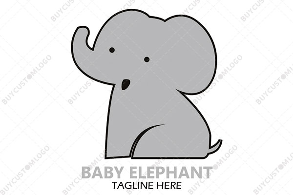 surprised baby elephant minimal logo