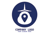 aeroplane tails with cloud and location pin logo