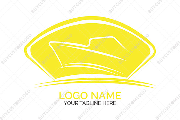 navy cap with a boat logo