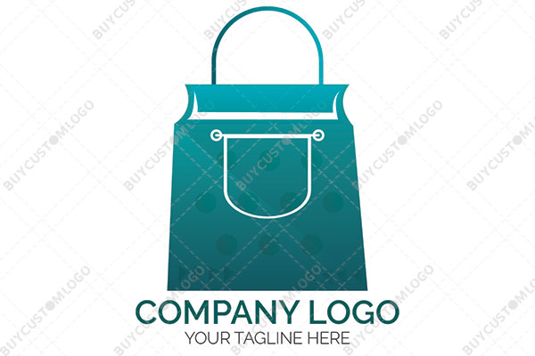 shopping bag with circles teal logo
