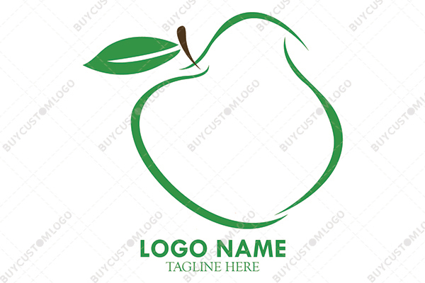 thick to thin lines abstract apple logo