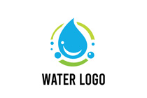 winking water drop mascot logo