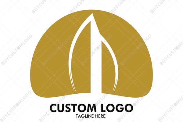 abstract modern building in a seal logo
