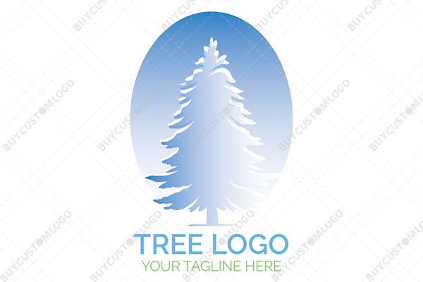 pine tree in winter logo