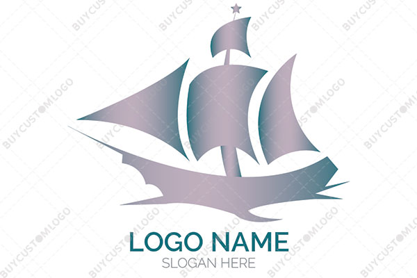 vintage style sailing ship logo