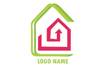 arrow and linework hut logo