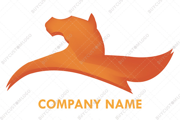 fox tail rigid abstract horse logo